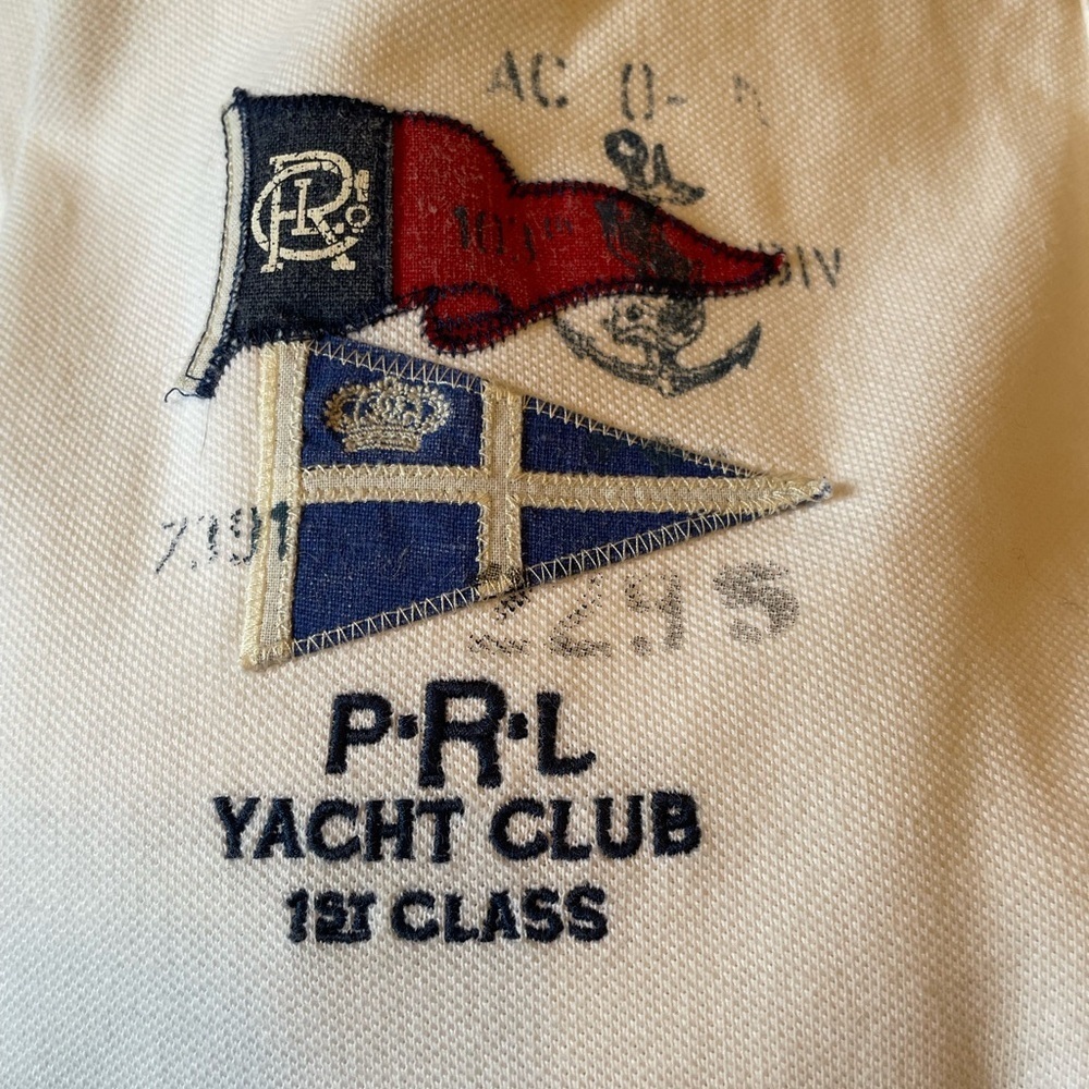 Polo Ralph Lauren White Polo Shirt Yacht Club Embroidered Nautical Size 2XLT - Picture 7 of 9